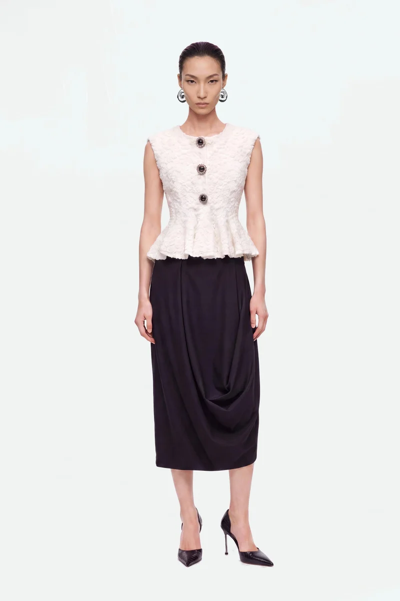 Nocturne Accessory Detail Crew Neck Knit Top