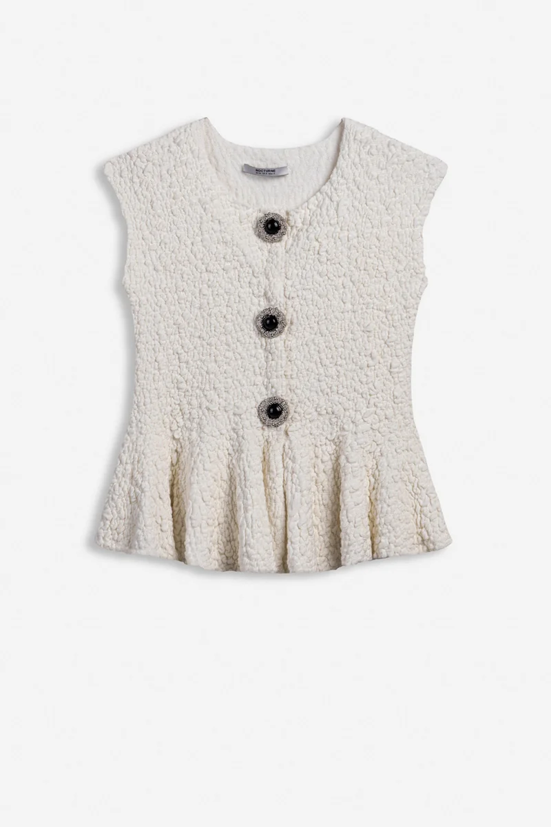Nocturne  Accessory Detail Crew Neck Knit Top for Women | Best Price UAE