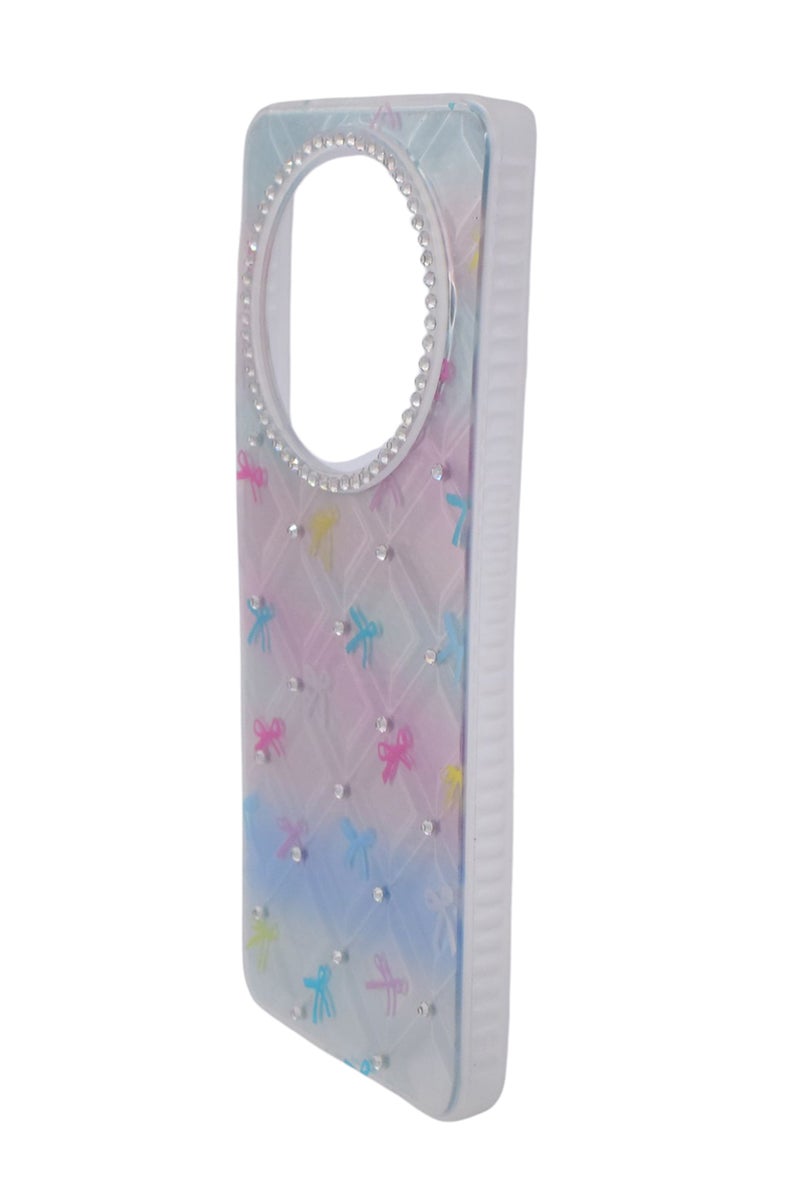 CFS TPU Bows Printed Back Cover Case with Rhinestone Camera Border For Xiaomi Redmi A3x - Multicolor - Image 2