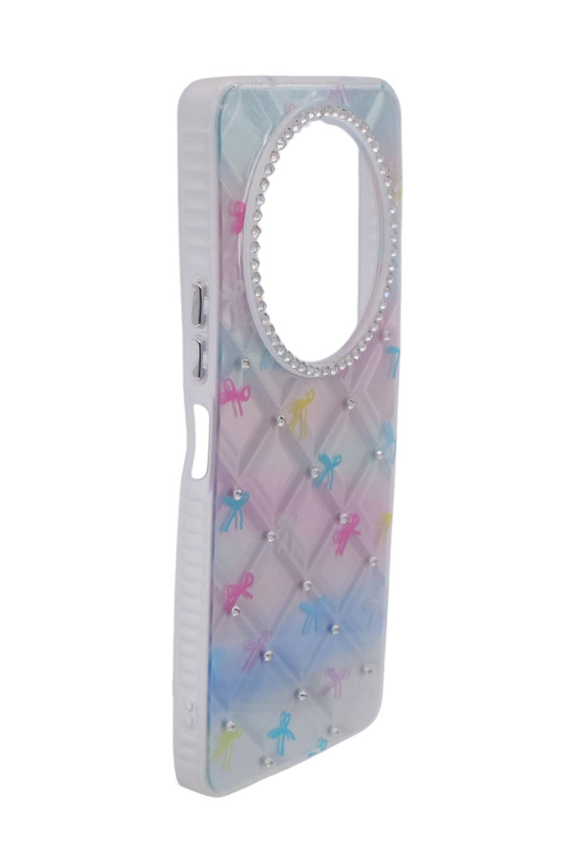 CFS TPU Bows Printed Back Cover Case with Rhinestone Camera Border For Xiaomi Redmi A3x - Multicolor - Image 3