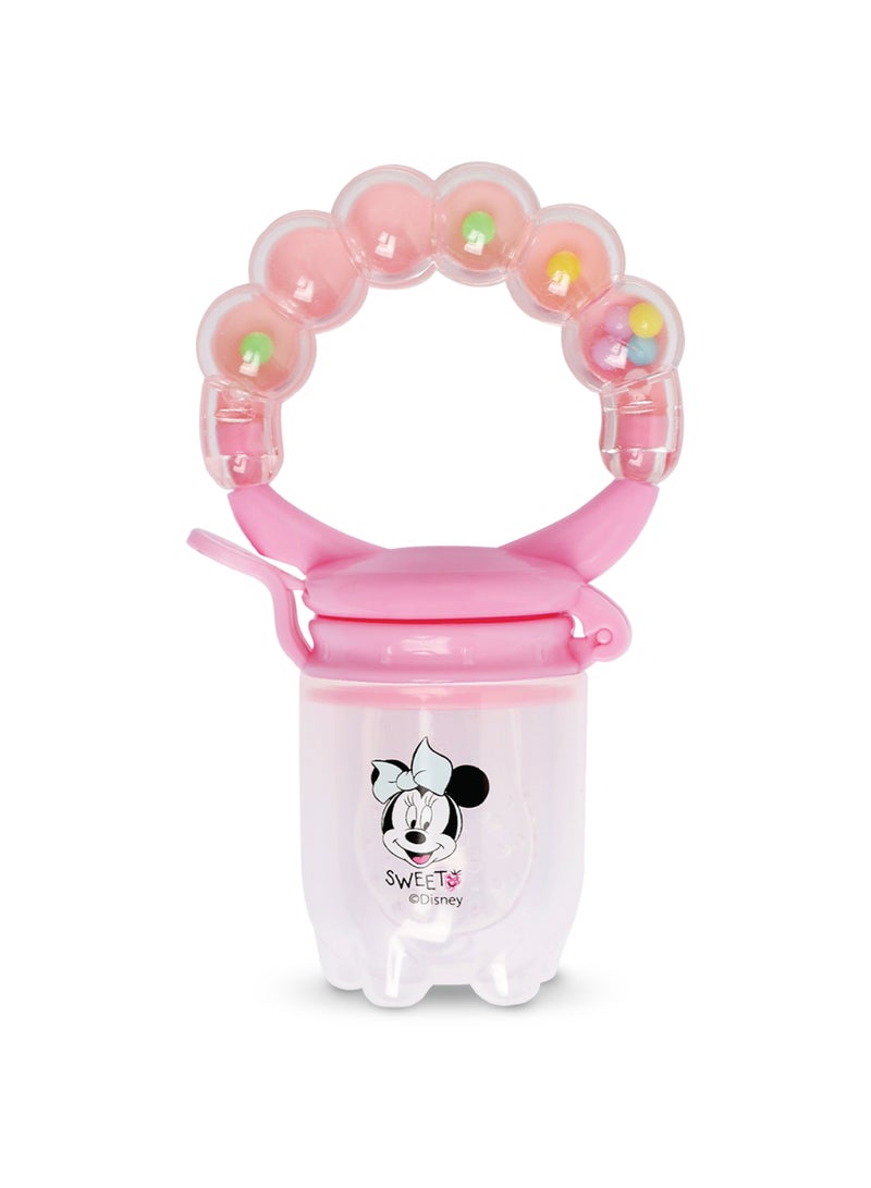 Disney Minnie Mouse Baby Toy Pacifier Silicone Fresh Fruit Infant Teether With Handle, For Infant Safely Self Feeding, BPA Free Teething Relief, 6 To 9 Months (Official Disney Product) - Image 1