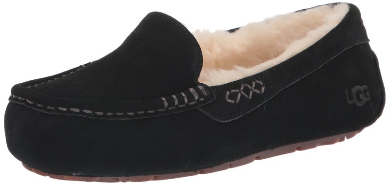 UGG Women's Ansley Slipper, Black, 6 Wide