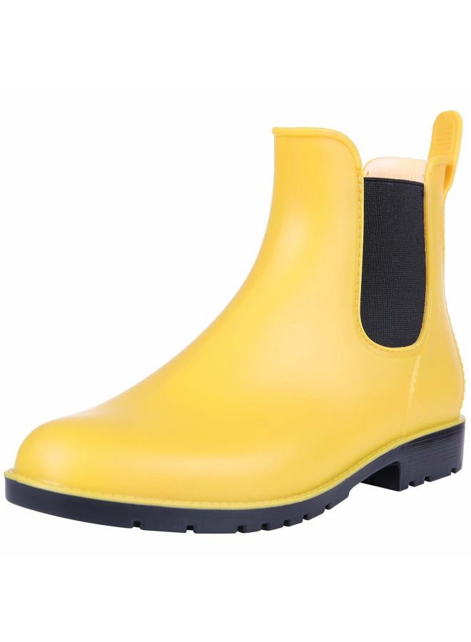 Asgard Women's Ankle Rain Boots Waterproof Chelsea Boots, Yellow 39 (Size 8.5) - Image 1
