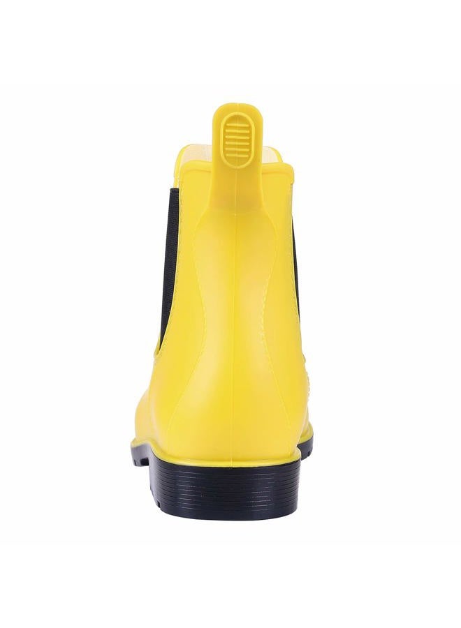 Asgard Women's Ankle Rain Boots Waterproof Chelsea Boots, Yellow 39 (Size 8.5) - Image 5