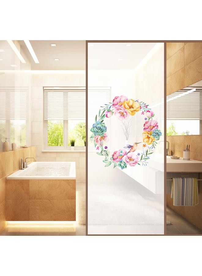 Bluejw 3D Anti-scratch Glue-free Electrostatic Privacy Glass Stickers Shading Stickers Bathroom Glass Door Stickers 120cm * 58cm - Image 1