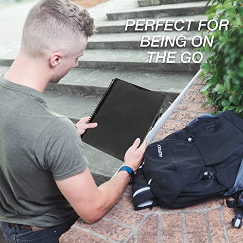 Samsill 10 Pocket Poly Organizer with 5 Dividers, File Folders Letter Size, Refillable Notepad, Customizable Front Cover, Erasable Write-On Tabs, Pen Loop, Plastic Folders with Pockets, Gray - Image 5