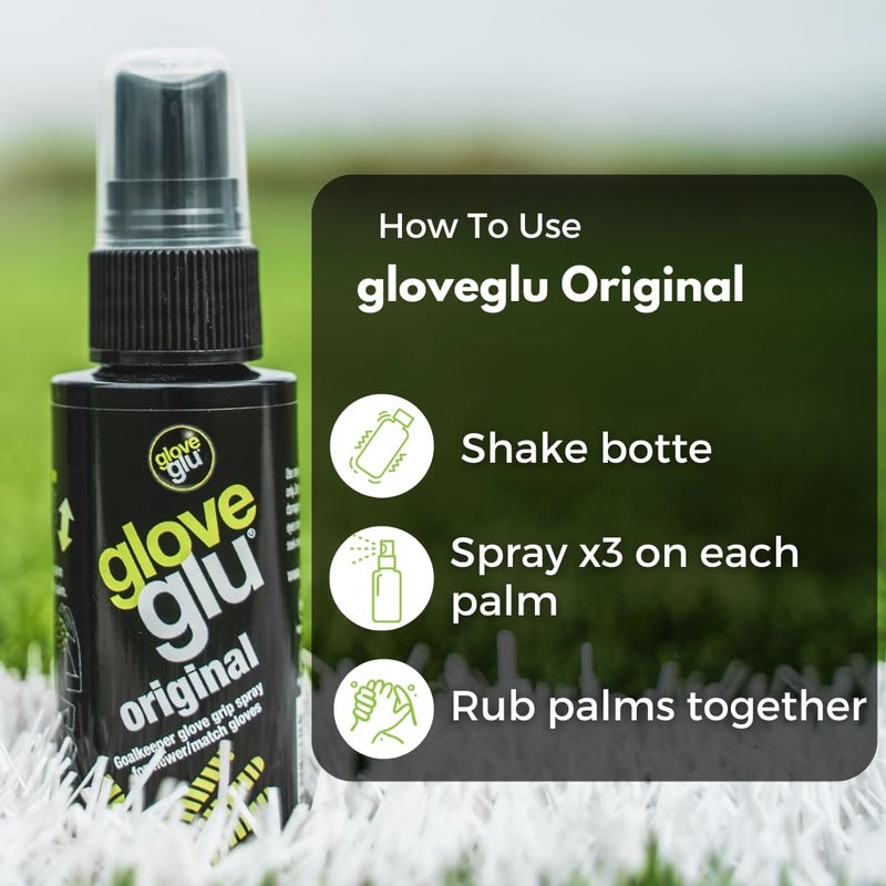 gloveglu Wash 'N' Glu Goalkeeper Glove Spray Bundle. Contains gloveglu 120ml Premium Goalkeeper Glove Wash & Prepare Wash + gloveglu 50ml Original Goalkeeper Grip Spray - Image 5