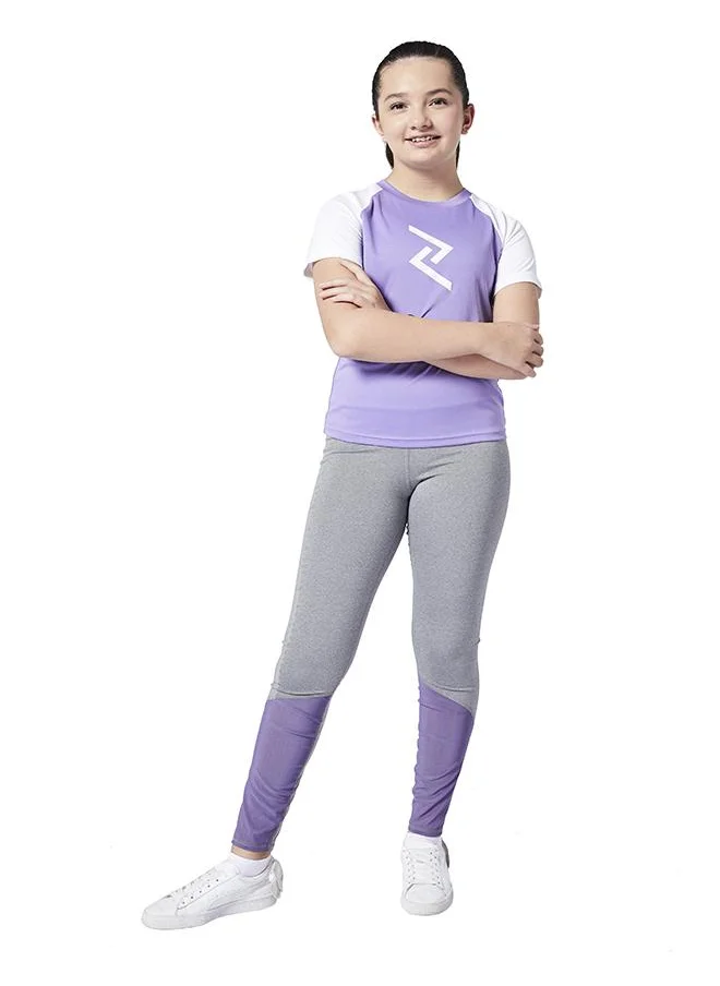 ZAECY Girl's Mid-Rise Power-Mesh Reflective-Leggings