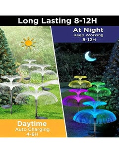 Generic 2 Pcs Solar Flower Lights 7 Colors Changing LED Waterproof Fiber Light  - Image 1