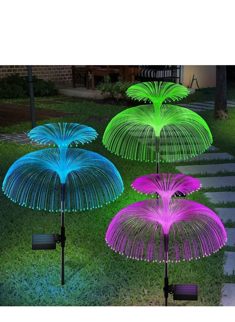 Generic 2 Pcs Solar Flower Lights 7 Colors Changing LED Waterproof Fiber Light  - Image 4