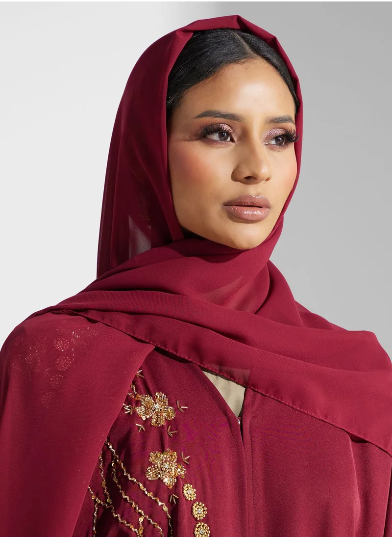 Khizana Embellished Detail Abaya With Sheila