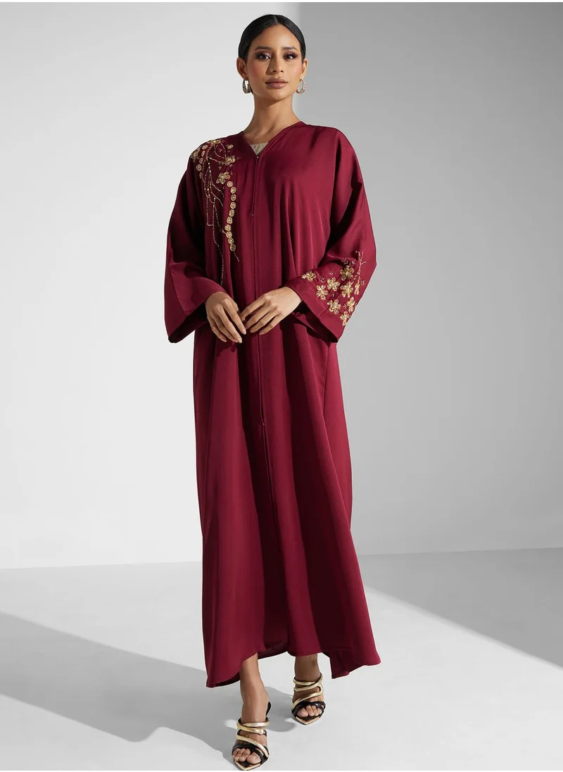 Khizana Embellished Detail Abaya With Sheila