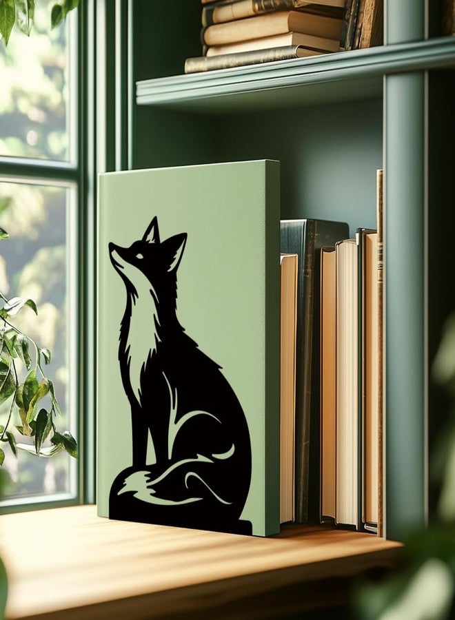 BEUNITONE Black Fox Metal Bookends for Shelves, Exquisite Fox Bookshelf Decor Book Ends for Heavy Books, Home School Office Desk Decoration, Book Stopper for Study and Birthday Gift - Image 5