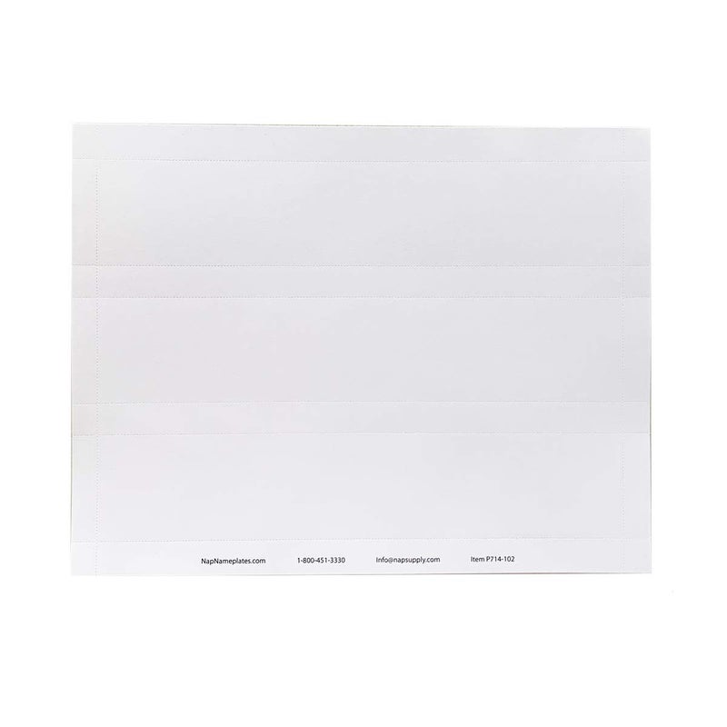 Perforated Paper Nameplate Inserts Pack of 20 10 x 2