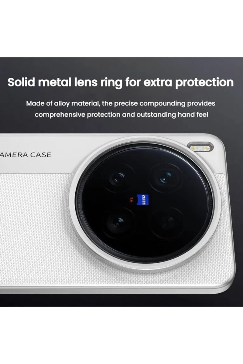 Case Compatible with Vivo X200 Ultra 5G Leather Case Slim Lightweight Camera Ring Protection Shockproof Protective Back Cover for Vivo X200 Ultra Green White - Image 2