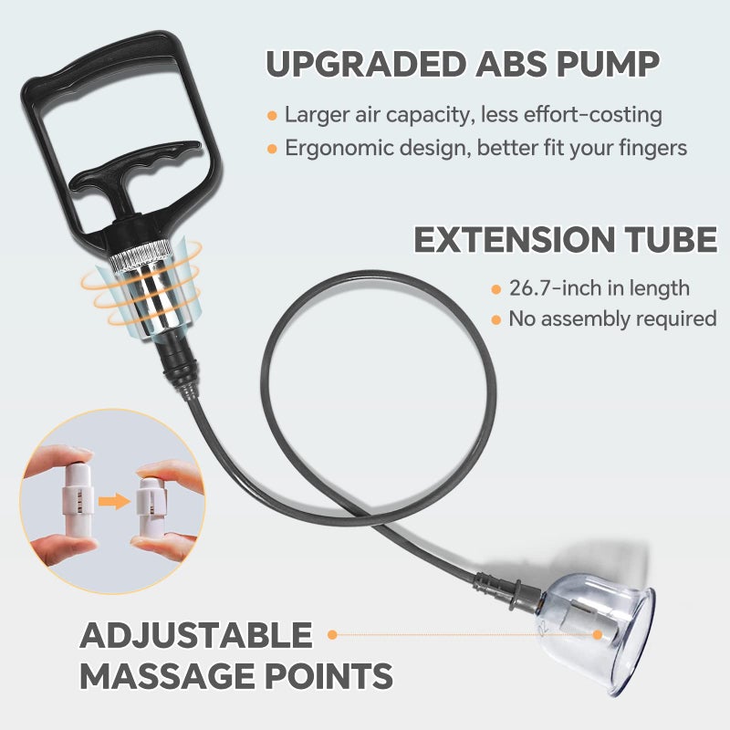 AIKOTOO Cupping Therapy Set w/ 12 Massage Cups for Back Pain Relief Physical Therapy with Hand Pump - Image 2