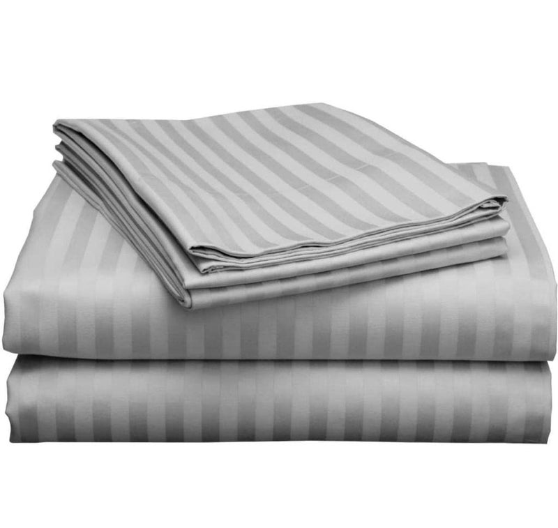 Own Way Own Way Striped Bedsheet for Double BedDouble Bedsheet King Size in Premium Elegent Solid for Living RoomBedroomHallHomeHotel 108X108 inch with 2 Pillow Cover 24X17 inch  - Image 1