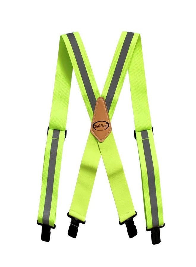 MELOTOUGH Reflective Safety Suspenders|Work Suspenders with Hi Viz Reflective Strip Hold Up Tool Belt Suspenders - Image 1