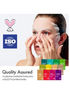 Glam Up GLAM UP Premium Facial Sheet Mask 12 Combo (Pack of 12) | Clean Face Masks Skincare, Hydrating Face Masks, Moisturizing, Soothing, Beauty Mask For All Skin Type Variety Beauty Mask Set  - Image 2