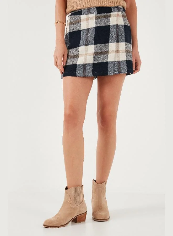 Lela Lela Cotton Blend Regular Fit Winter Short Skirt Women's SHORT SKIRT 61100015