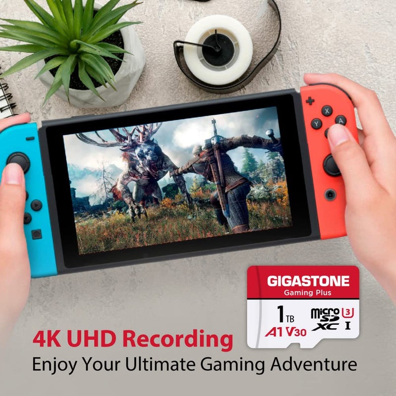 Gigastone GIGASTONE 1TB Gaming Plus Series Memory Card Speed Up to 150/120MB/s for Nintendo-Switch, Steam Deck, 4K Video A1 V30 U3 MicroSDXC with SD Adapter - Image 4