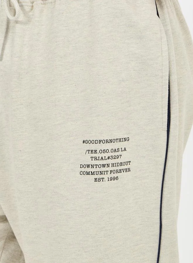 ستايلي Color Block Oversize Joggers with Text Print
