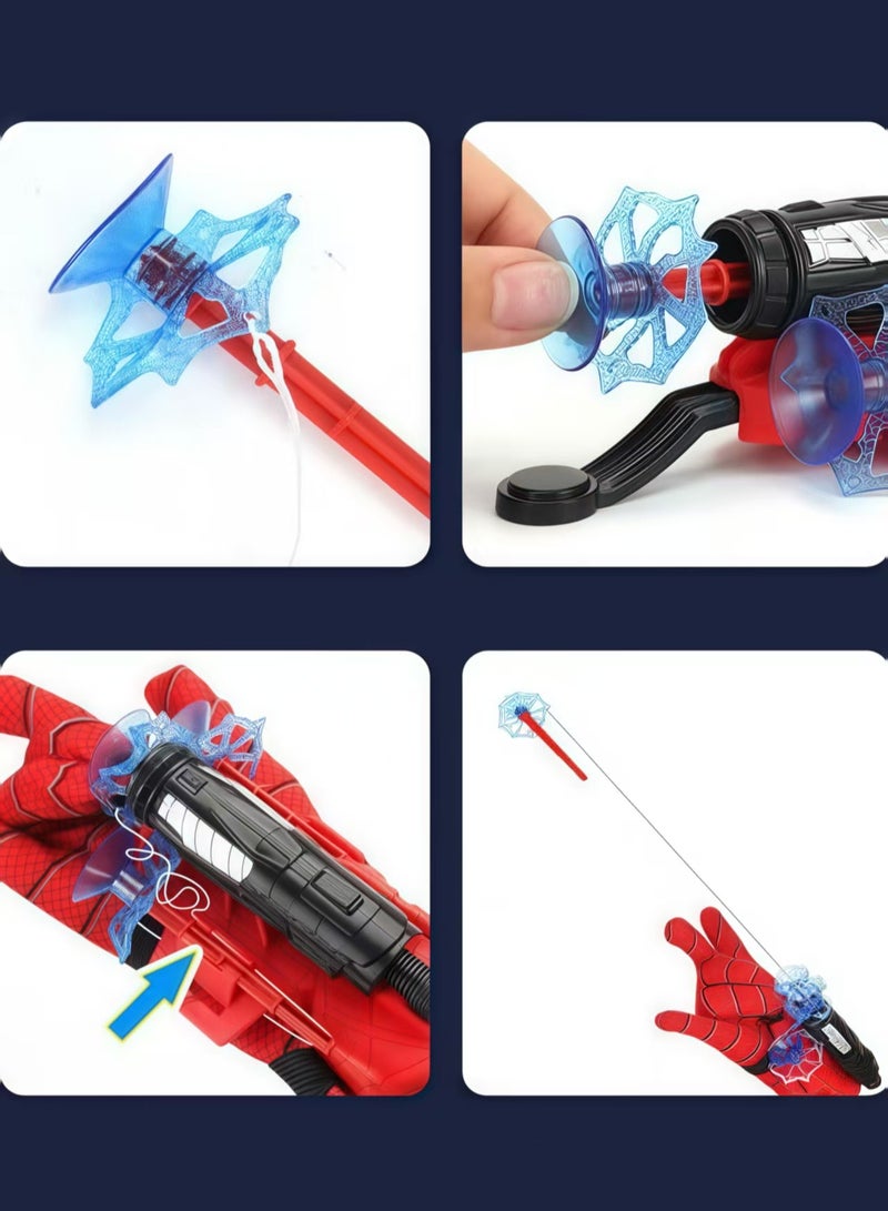 FLYHSO Spider Man Toy Launcher Gloves, Spider Man Launcher Wrist Toy Set,  Superhero Spider Web Shooter Children, Spider Launcher Wrist Toy, Costume Role Playing Hero Prop Gifts - Image 5