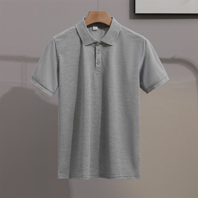 قميص بولو صيفي للرجال بلون موحد علوى خفيف - Image 1