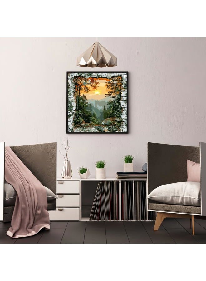 CHWGLFGG Paint by Numbers Kit for Adults Beginner, Forest Landscape Adult Paint by Number Kits on Canvas, DIY Acrylic Oil Easy Painting by Numbers for Home Wall Decor 16X16 inch (Without Frame) - Image 4