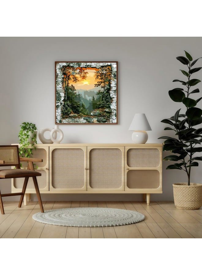 CHWGLFGG Paint by Numbers Kit for Adults Beginner, Forest Landscape Adult Paint by Number Kits on Canvas, DIY Acrylic Oil Easy Painting by Numbers for Home Wall Decor 16X16 inch (Without Frame) - Image 3