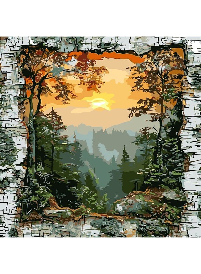CHWGLFGG Paint by Numbers Kit for Adults Beginner, Forest Landscape Adult Paint by Number Kits on Canvas, DIY Acrylic Oil Easy Painting by Numbers for Home Wall Decor 16X16 inch (Without Frame) - Image 1