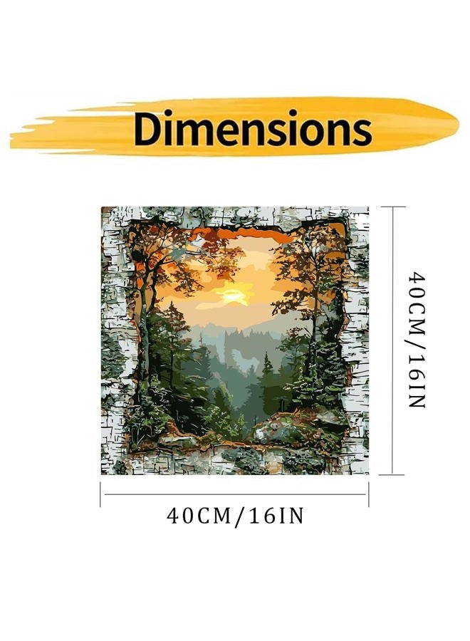 CHWGLFGG Paint by Numbers Kit for Adults Beginner, Forest Landscape Adult Paint by Number Kits on Canvas, DIY Acrylic Oil Easy Painting by Numbers for Home Wall Decor 16X16 inch (Without Frame) - Image 5