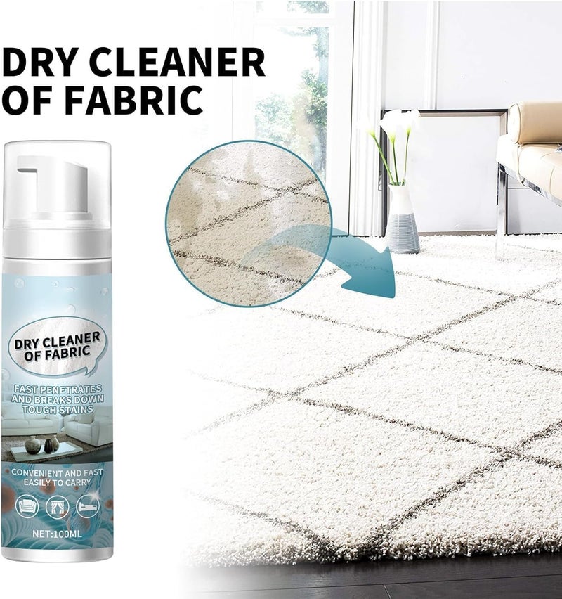 Dry Stain Remover For Clothes, Dry Cleaning Spray, Carpet Curtain Sofa Foam Cleaner, Leave-In Laundry Foam Cleaners, Dry Cleaning Spray for Clothing Oil Stains, Stains Removal Safe On Clothes (100ml) - Image 2