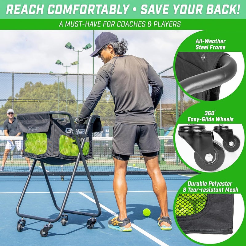 GoSports GoSports Ball Caddy with Wheels  Portable Cart holds 140 Pickleballs or 175 Tennis Balls - Image 4