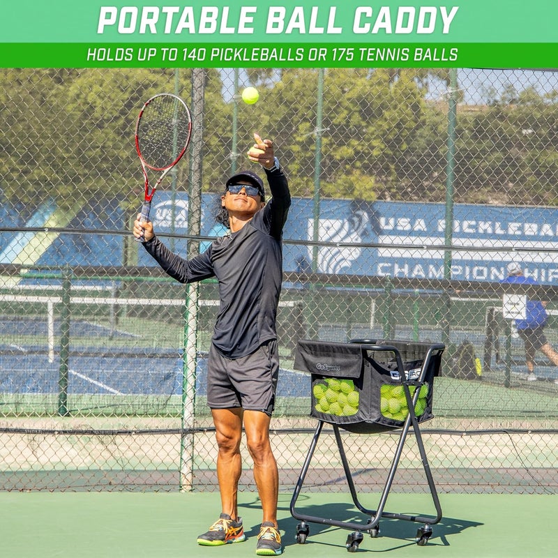 GoSports GoSports Ball Caddy with Wheels  Portable Cart holds 140 Pickleballs or 175 Tennis Balls - Image 2