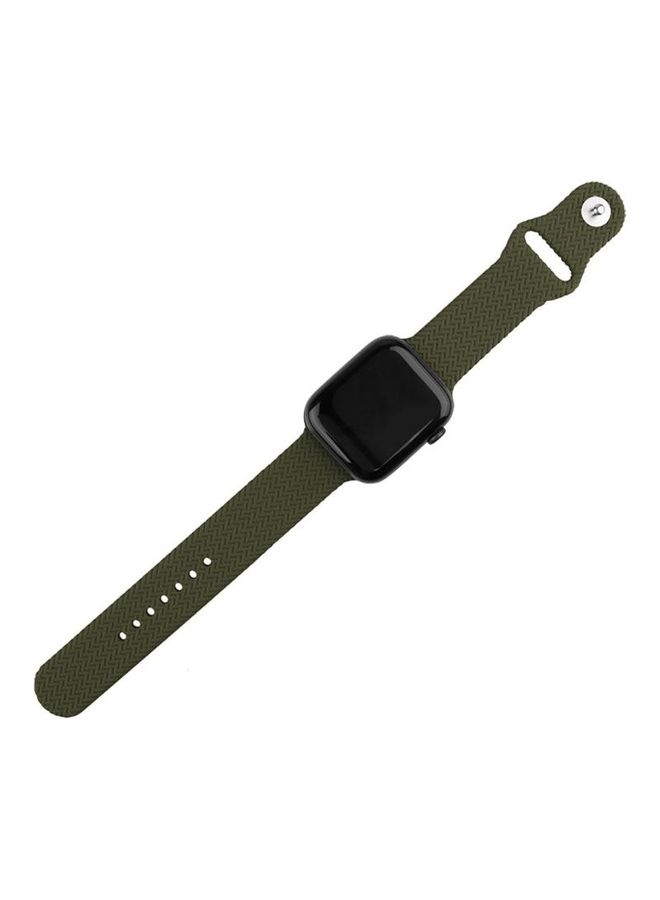 HuHa Woven Pattern Snap Watchband Dark Olive Green - Image 4
