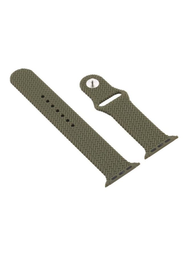HuHa Woven Pattern Snap Watchband Dark Olive Green - Image 3