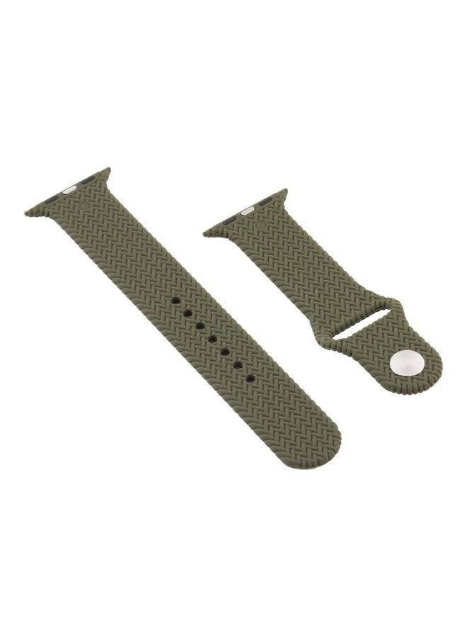 HuHa Woven Pattern Snap Watchband Dark Olive Green - Image 2