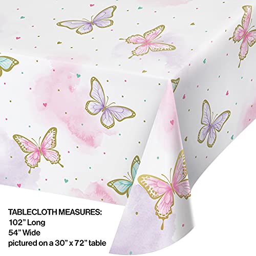 CREATIVE CONVERTING Golden Butterfly Paper Tablecloth, 1 ct - Image 2