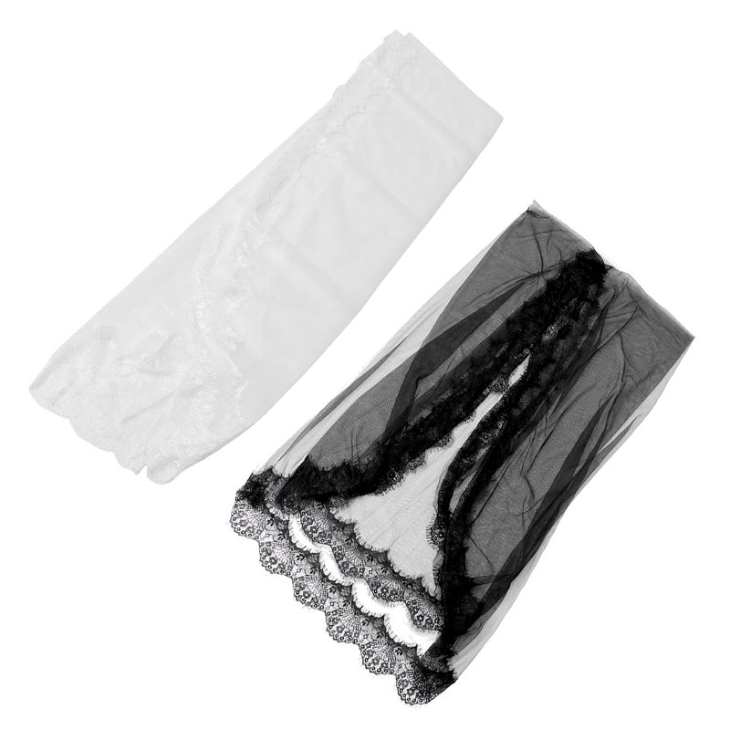 2pcs Bride Veil Women's Veil Bridal Lace Veil Bride Hair Accessory Engagement Wedding Supply Lace Veil Decor Bridal Veil Short Wedding Veil White Veil - Image 4