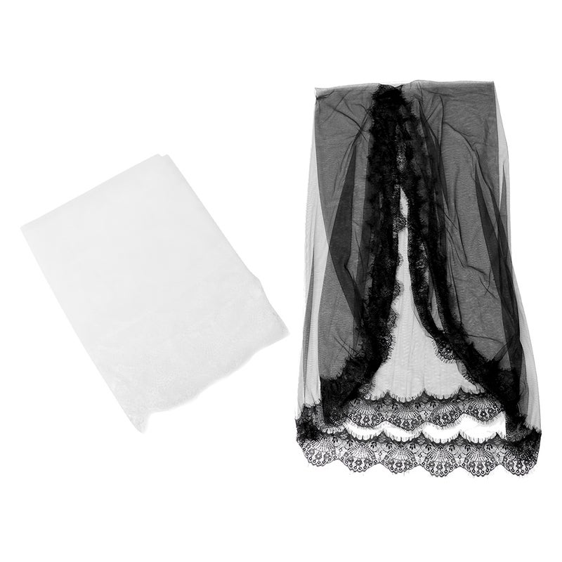 2pcs Bride Veil Women's Veil Bridal Lace Veil Bride Hair Accessory Engagement Wedding Supply Lace Veil Decor Bridal Veil Short Wedding Veil White Veil - Image 5