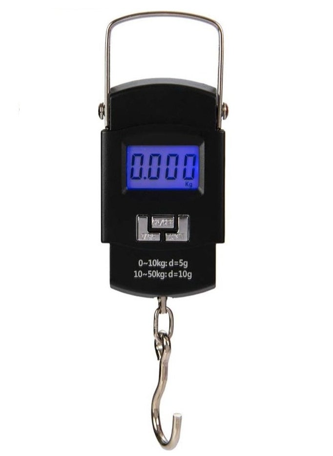 Generic Portable Luggage Scale Electronic Digital Scale Weighs Hanging Suitcase Up to 50kg, Black, 50kg  - Image 1