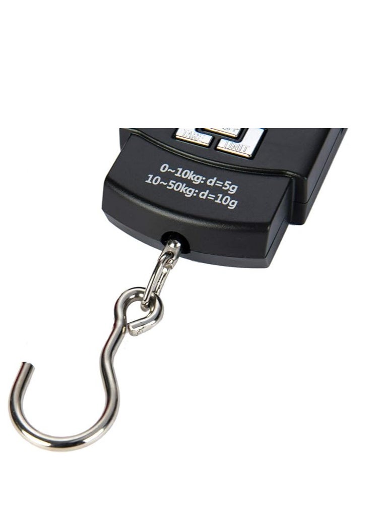 Generic Portable Luggage Scale Electronic Digital Scale Weighs Hanging Suitcase Up to 50kg, Black, 50kg  - Image 2