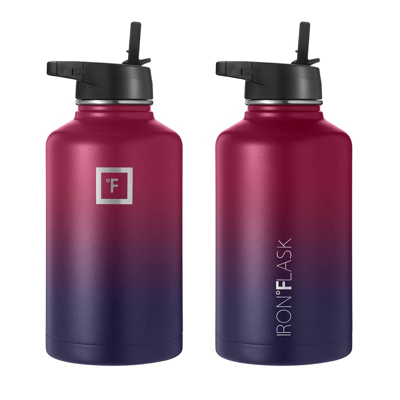 IRON Iron Flask Sports Water Bottle - 64 Oz  3 Lids (Straw Lid)  Leak Proof  Vacuum Insulated Stainless Steel  Double Walled  Thermo Mug  Metal Canteen  - Image 4