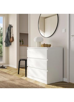 Zaboon Chest Of 3 Drawers, White, 80X78 Cm  - Image 3