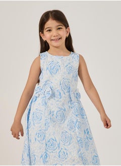 Styli All-Over Print Sleeveless Dress with Side Bow Detail  - Image 2