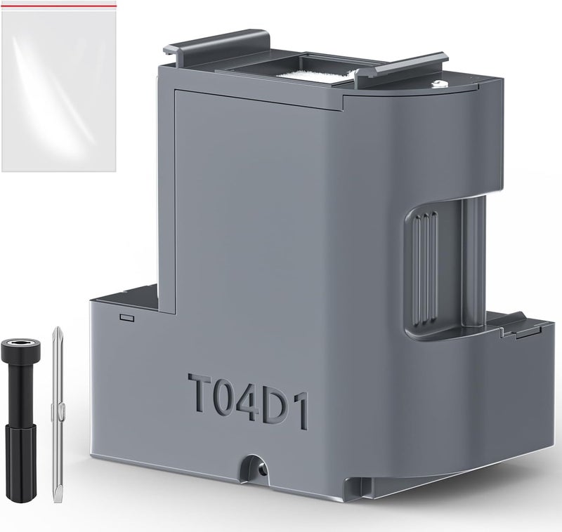 صندوق الصيانة T04D1/T04D100 متوافق مع طابعات Epson ET-4750 ET-4850 ET-3750 ET-15000 ET-3700 ET-4856 ET-5150 ET-5170، صندوق الصيانة T04D1/T04D100 0 C13 T04D100 حاوية حبر النفايات - Image 1