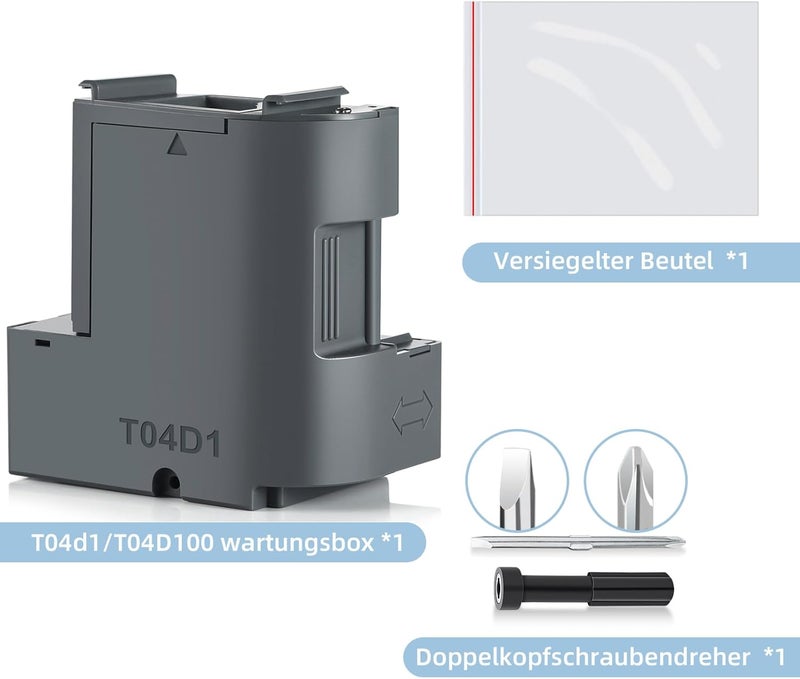 صندوق الصيانة T04D1/T04D100 متوافق مع طابعات Epson ET-4750 ET-4850 ET-3750 ET-15000 ET-3700 ET-4856 ET-5150 ET-5170، صندوق الصيانة T04D1/T04D100 0 C13 T04D100 حاوية حبر النفايات - Image 2