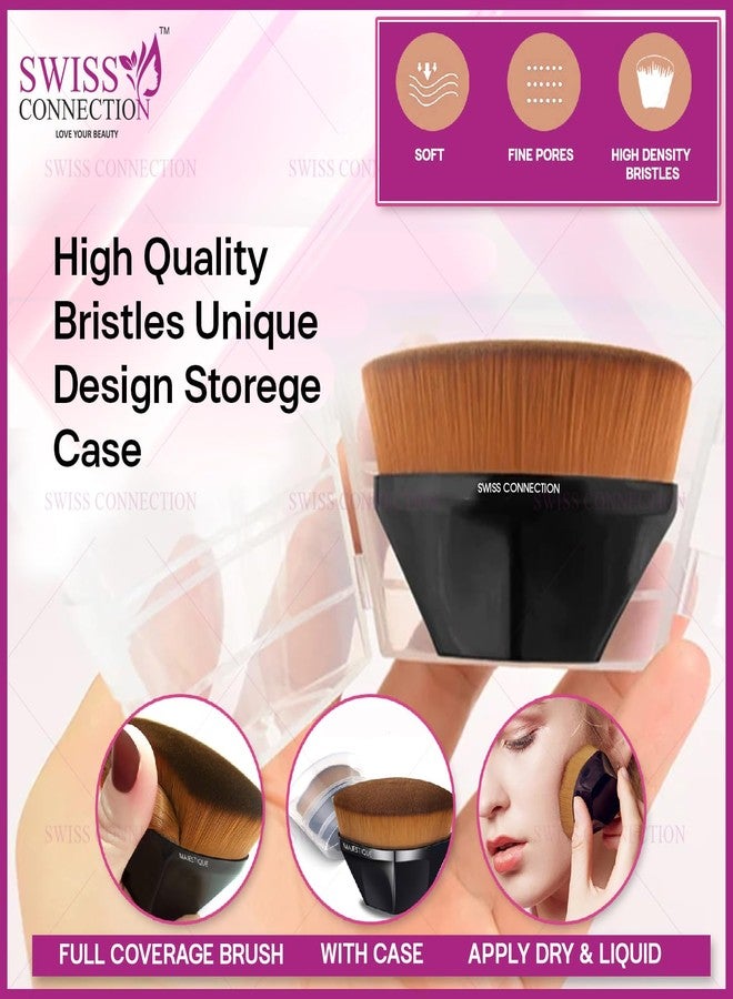 Swiss Connection Blush Brush for Makeup, Foundation Brush for Face Blush Powder Blusher for Blending Liquid, Compact Powder Brush, Cream or Flawless Cosmetic Face Powder, Non-Slip Grip Makeup Brush (Pack of 1) - Image 5