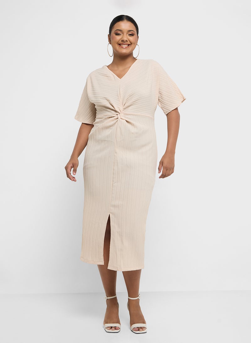 Ginger Plus Twist Front Midi Dress - Image 1